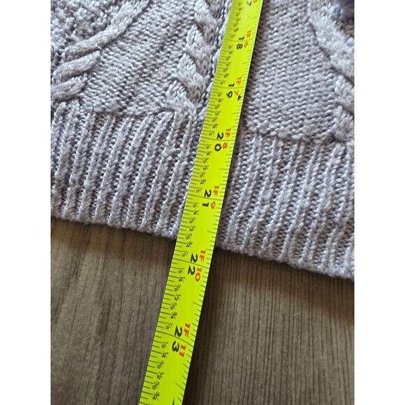 H&M Womens Cable Knit Sweater M Light Blue Acrylic Mohair Blend Crew Neck - Picture 6 of 7